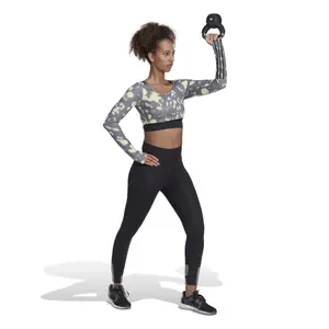 Women's 3-stripes long-sleeved short jersey adidas Hyperglam image-3