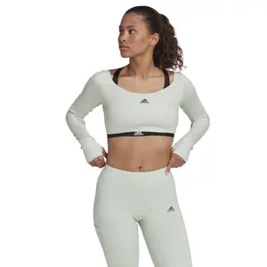 Women's 3-stripes long-sleeved short jersey adidas Hyperglam image-1