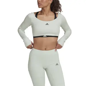 Women's 3-stripes long-sleeved short jersey adidas Hyperglam image-2