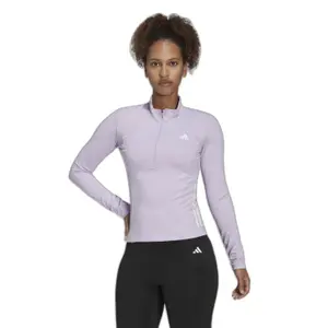 Langarm-Trainingsshirt mit Reißverschluss 7/4 Frau adidas Hyperglam image-1