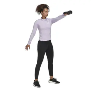 Langarm-Trainingsshirt mit Reißverschluss 7/4 Frau adidas Hyperglam image-3