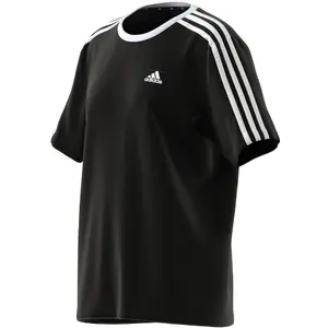 Camiseta suelta de algodón para niñas adidas 3-Stripes Essentials Boyfriend image-3