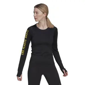Printed long sleeve jersey to end plastic waste woman adidas image-1