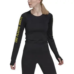 Printed long sleeve jersey to end plastic waste woman adidas image-2