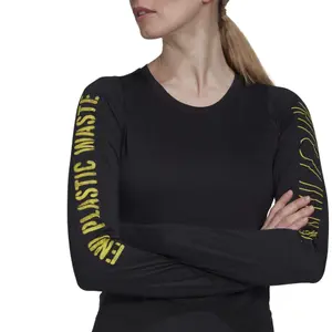 Printed long sleeve jersey to end plastic waste woman adidas image-5