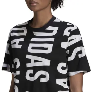 Camiseta corta de mujer con estampado completo adidas Essentials image-6