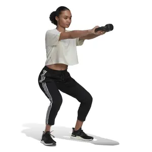 Pantaloni da jogging 7/8 aderenti in maglia a 3 bande donna adidas Aeroready Made4Training image-3