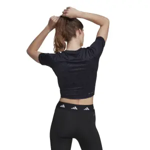 Camiseta crop top de mujer adidas Techfit image-4