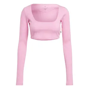 Camiseta de mujer de manga larga de canalé adidas Studio Lounge image-0