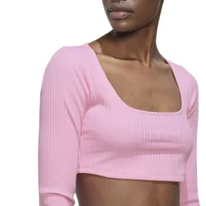 Women's long sleeve ribbed T-shirt adidas Studio Lounge image-6