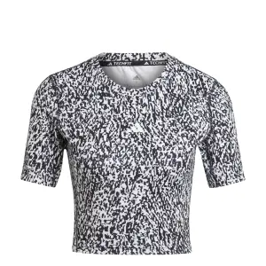 Vrouwen crop top T-shirt adidas Techfit image-0