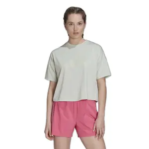 Camiseta con logo de 3 barras de iconos de tren para mujeres adidas image-0