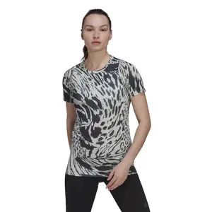 Maglietta da corsa veloce da donna con stampa all-over adidas image-1