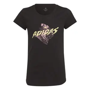 Grafisk T-shirt til piger adidas image-0