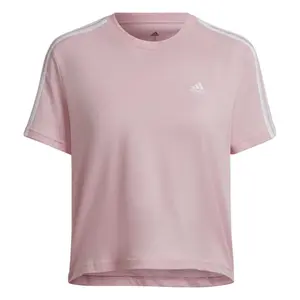 Camiseta corta de 3 rayas para mujer, de corte holgado adidas Essentials image-0