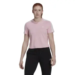 Camiseta corta de 3 rayas para mujer, de corte holgado adidas Essentials image-1
