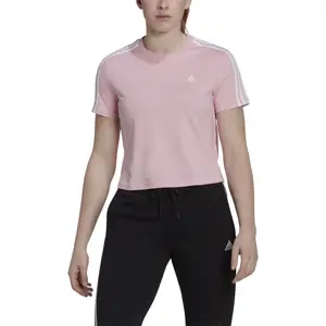 Camiseta corta de 3 rayas para mujer, de corte holgado adidas Essentials image-4
