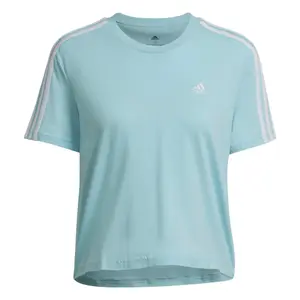 Camiseta corta de 3 rayas para mujer, de corte holgado adidas Essentials image-0