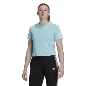 Camiseta corta de 3 rayas para mujer, de corte holgado adidas Essentials image-1