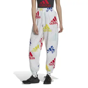 Pantaloni da jogging in tessuto a gamba larga donna adidas Essentials Multi-Colored Logo image-1
