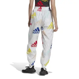 Pantaloni da jogging in tessuto a gamba larga donna adidas Essentials Multi-Colored Logo image-3