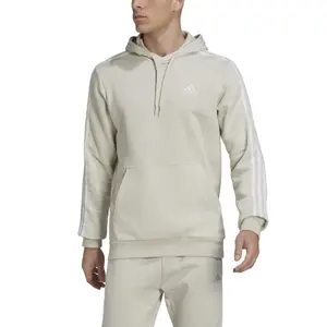 Fleece-sweatshirt med hætte og 3 striber adidas Essentials image-3