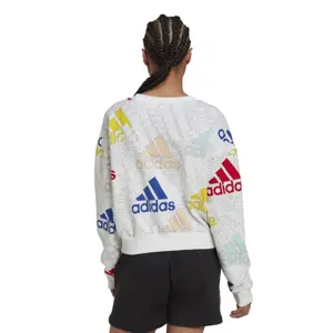 Kort sweatshirt til kvinder med flerfarvet logo adidas Essentials image-4