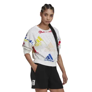 Kort sweatshirt til kvinder med flerfarvet logo adidas Essentials image-2