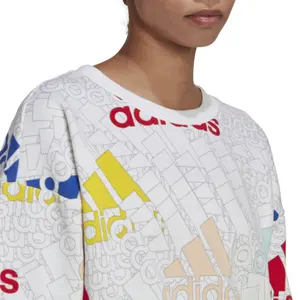 Kort sweatshirt til kvinder med flerfarvet logo adidas Essentials image-5