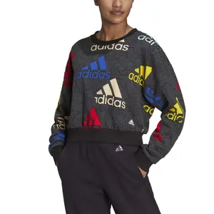 Kort sweatshirt til kvinder med flerfarvet logo adidas Essentials image-5