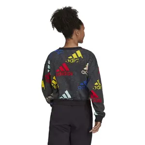 Kort sweatshirt för damer med mångfärgad logotyp adidas Essentials image-4