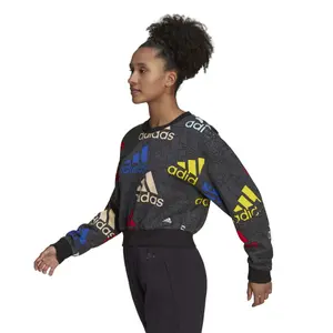 Kort sweatshirt för damer med mångfärgad logotyp adidas Essentials image-6
