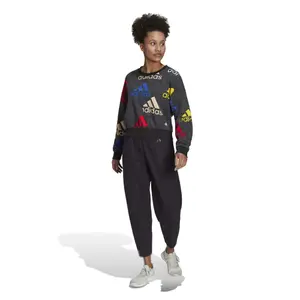 Kort sweatshirt til kvinder med flerfarvet logo adidas Essentials image-2