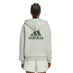 Sweatshirt med lynlås og hætte til kvinder med flerfarvet logo adidas Essentials image-5