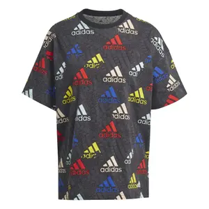 Camiseta de mujer con logotipo multicolor adidas Essentials Boyfriend image-4