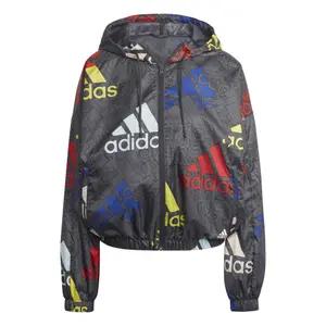 Kurzes Sweatshirt mit mehrfarbigem Logo, Frau adidas Essentials image-0