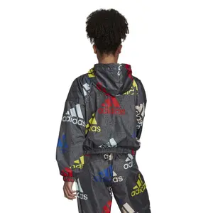 Kurzes Sweatshirt mit mehrfarbigem Logo, Frau adidas Essentials image-4