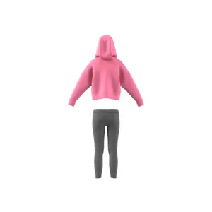 Træningsdragt med hætte i fleece til piger adidas image-2