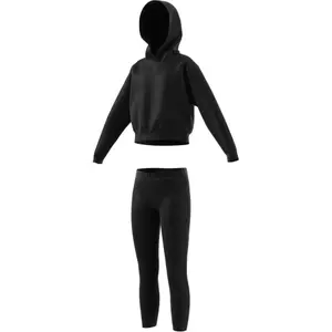 Træningsdragt med hætte i blød fleece til piger adidas image-0