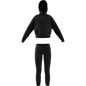 Træningsdragt med hætte i blød fleece til piger adidas image-1