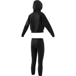 Træningsdragt med hætte i blød fleece til piger adidas image-2