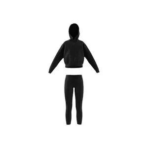 Træningsdragt med hætte i blød fleece til piger adidas image-3