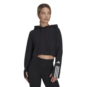Sweatshirt cotton hoodie woman adidas Essentials 3-Stripes image-1