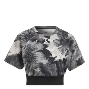 Camiseta corta de mujer con estampado completo adidas image-0