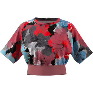 Camiseta corta de mujer con estampado completo adidas image-0