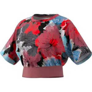 Camiseta corta de mujer con estampado completo adidas image-1