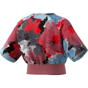 Camiseta corta de mujer con estampado completo adidas image-2