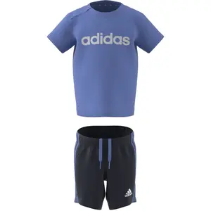 Set di maglietta e pantaloncini in cotone biologico adidas 3-Stripes Essentials Lineage image-1