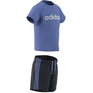 Set di maglietta e pantaloncini in cotone biologico adidas 3-Stripes Essentials Lineage image-5