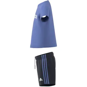 Set di maglietta e pantaloncini in cotone biologico adidas 3-Stripes Essentials Lineage image-3